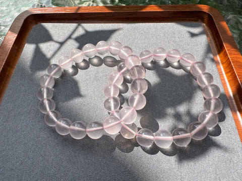 Natural Pink Rose Quartz Beaded Bracelet for 1 piece