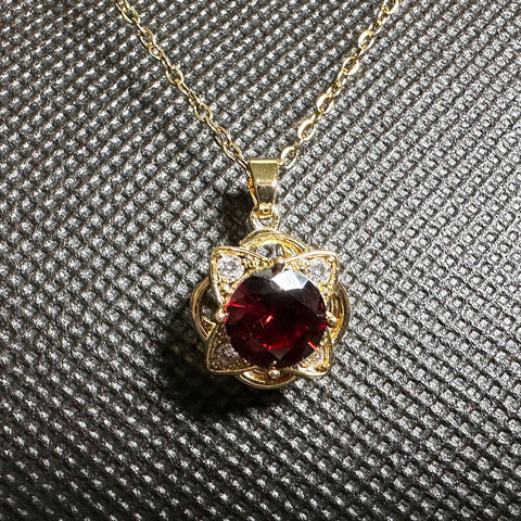 crystal rotating necklace vampire red