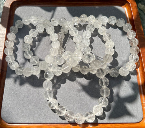 White Aase Sesterlite crystal Bracelet 10.4-10.7 mm 1pc