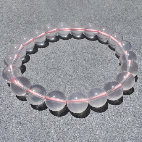 Natural pink rose quartz crystal bracelet 8.8-9.2 mm